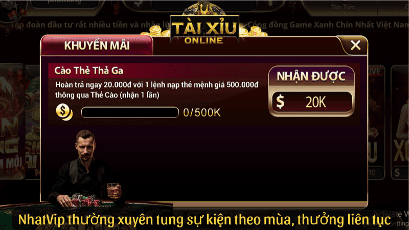 NhatVip thường xuyên tung sự kiện theo mùa, thưởng liên tục