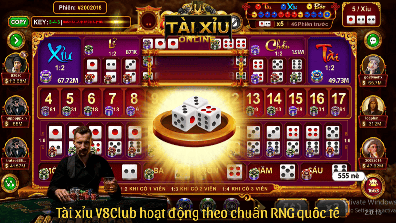 Tài xỉu V8Club hoạt động theo chuẩn RNG quốc tế