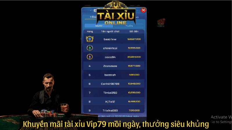 Khuyến mãi tài xỉu Vip79 mỗi ngày, thưởng siêu khủng