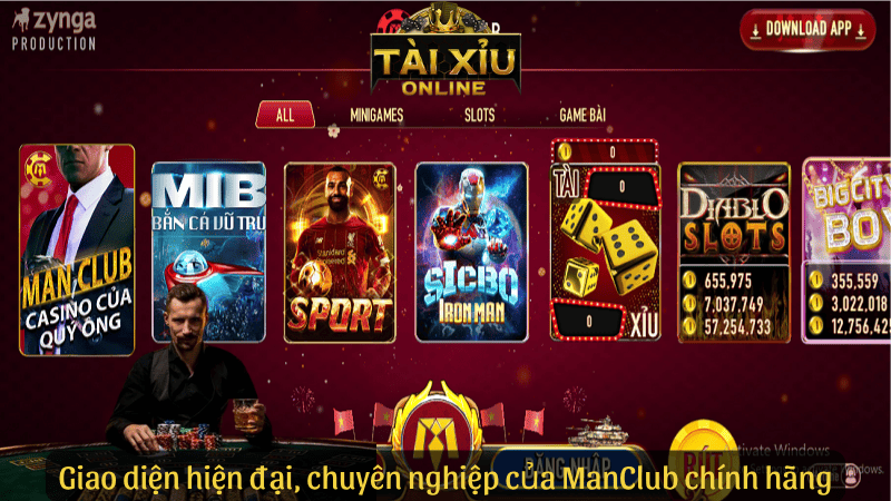 Giao diện hiện đại, chuyên nghiệp của ManClub chính hãng